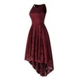 thumbnail image 4 of Moda mujer cuello redondo sólido Vintage elegante Midi noche cremallera vestido sin mangas Fridja  hjkh516, 4 of 5