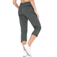 thumbnail image 2 of Baleaf Women's Hiking Cargo Capris Outdoor Lightweight Water Resistant Pants UPF 50 Zipper Pockets Steel Gray Size L, 2 of 7