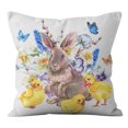 thumbnail image 4 of Set of 4 Decorative Cushion Covers Rabbit Pattern Pillow Cases 45x45cm for Sofa Bed Bedroom Decoration, 4 of 5