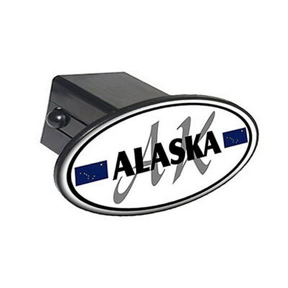 Alaska Euro Oval Flag Oval Tow Hitch Cover