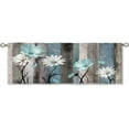 thumbnail image 3 of Teal Farmhouse Daisy Curtain Valance for Window Treatments Wooden Flower Rod Pocket Kitchen Treatment Rustic Floral Butterfly Country Drapes for Bathroom Bedroom Living Room (52x18 Inch), 3 of 5