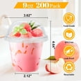 thumbnail image 2 of Lamosi 200 PACK 9oz Clear Plastic Cups, Disposable Cold Drinking Cups, 9 Ounce Clear Cups with Dome Lids, 2 of 9