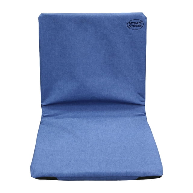 Asiento plegable para exteriores, tapete para sentarse, estructura ajustable, cojín portátil con respaldo, asiento de estadio para eventos deportivos Azul
