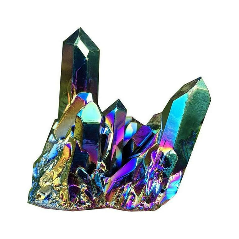 1pc Natural Quartz Crystal Rainbow Titanium Cluster Mineral
