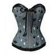 thumbnail image 4 of Littleforbig Women's Lace Up Boned Overbust Corset Bustier Bodyshaper Top - Sugar Bat Bat Pattern X-Small, 4 of 5