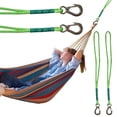 thumbnail image 3 of Swing Suspension Strap with Heavy Duty Stainless Steel Hook Hanging Chair Connection Ropes for Outdoor Hammocks Chair and Trees Hang Kit (Green 2Pcs), 3 of 13
