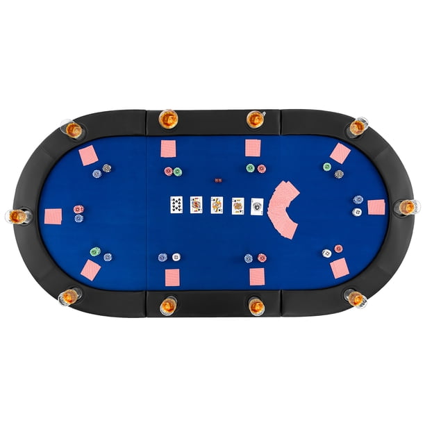 Gymax 84'' x 42'' 10-Player Foldable Padded Poker Table Top w
