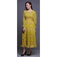 thumbnail image 3 of Bimba Floral Women Long Sleeve SmockedÂ&nbsp;DressÂ&nbsp;Round Neck Ruffle Summer Maxi-Small, 3 of 5