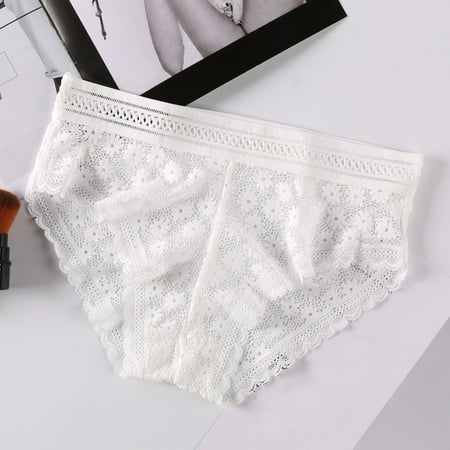 

Panties Clearance Ladies Trendy Charming Breathable Trendy Lace Thin Hollow Out Skin Friendly Elasticity Panties Underpants White One Size