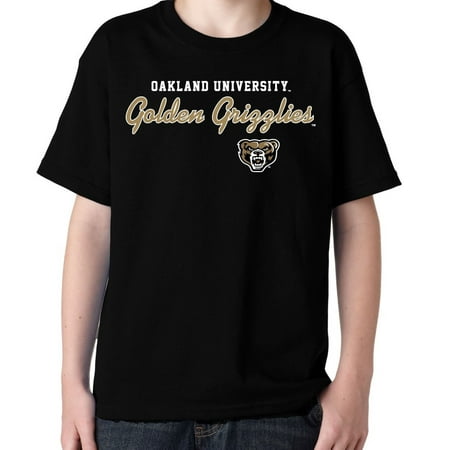 Youth University - J2 Sport Oakland University Golden Grizzlies NCAA Machine Script Youth T-Shirt