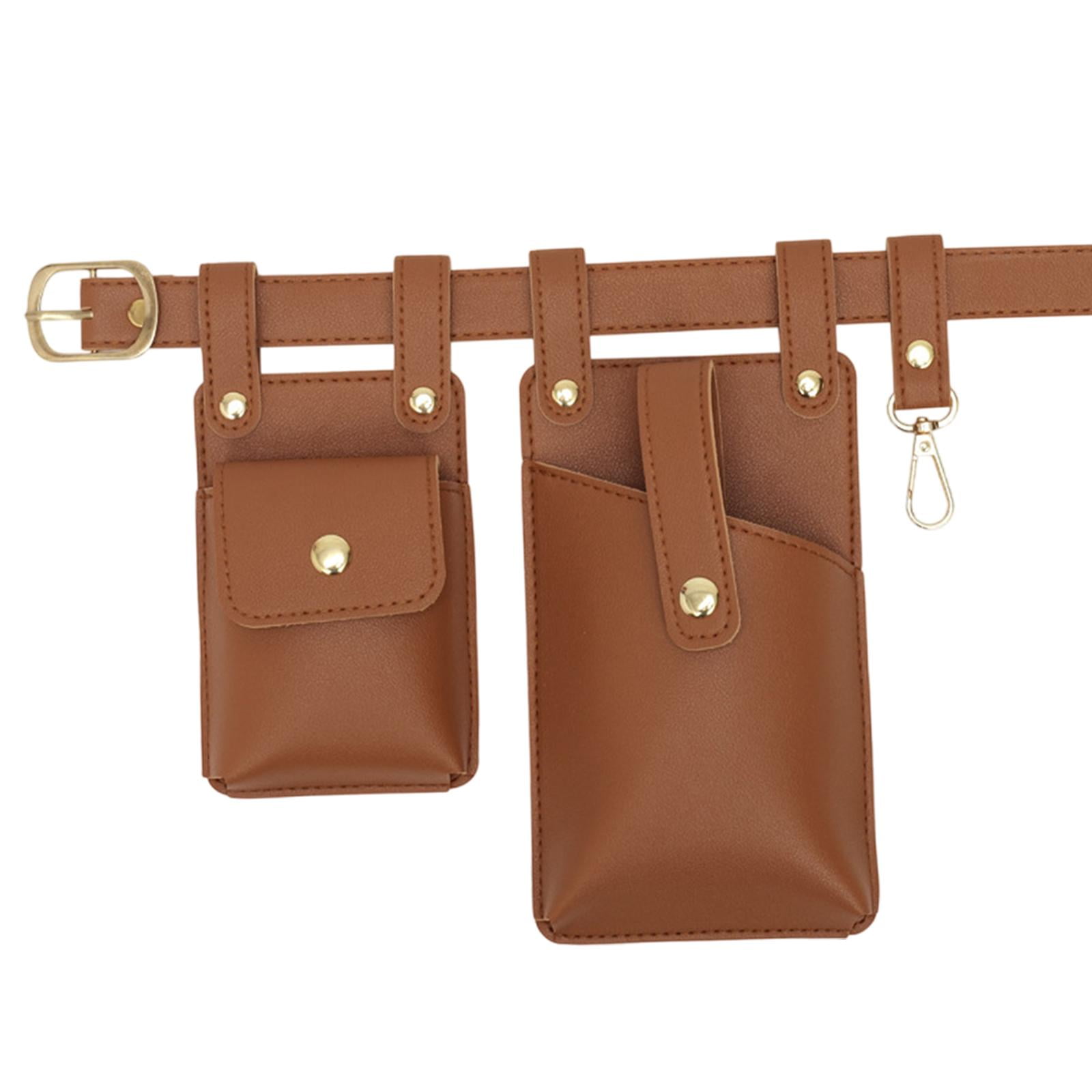 FVDPWYE Belt Pouch Sturdy Waist Organiser Belt Fashion Waterproof Comfortable Fanny Pack Light Brown