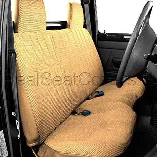 Realseatcovers Seat Cover For 1986 Toyota Small Pickup Front Bench A25 Molded High Back Headrest Notched Cushion Beige Com - 1986 Toyota Pickup Bench Seat Covers