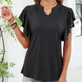 thumbnail image 4 of Luwomo T Shirts Womens Summer Short Sleeve Batwing Sleeve Loose Solid Color Tee Blouses, 4 of 8