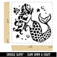 thumbnail image 2 of Elegant Mermaid Maiden with Butterfly Fish Self-Inking Rubber Stamp Ink Stamper - Sky Blue Ink - Small 1 Inch, 2 of 7
