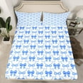 thumbnail image 2 of Feelyou Girls Princess Bow Bed Sheets, Cartoon Ribbon Print King Sheets, Kawaii Blue Bowknot Sheet Set, Lightweight Room Decor, 4-Piece, 2 of 7