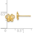 thumbnail image 4 of 14K Yellow Gold Madi K Polished Cz Butterfly Post Earrings (Width 7.7) (Length 6.4) - Jbsp, 4 of 5