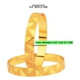 thumbnail image 2 of Efulgenz Indian Bangle Set Gold Tone Plain Glossy Engraved Bracelet Bangle Jewelry for Women, (2 Pcs) Size-2.4, 2 of 4
