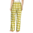 thumbnail image 3 of Fotbe Yellow Checkboard Women's Pajama Pants,Sleepwear Pants,Pj Bottoms Drawstring And Pockets-Small, 3 of 9