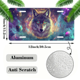 thumbnail image 2 of 1 Pcs 2D Flat License Plate Covers & Frames, Wolf in Space For Decorative Front, Waterproof For Decoration Aluminum License Plate Covers & Frames Cover For Men Women, 12" X 6", 2 of 5