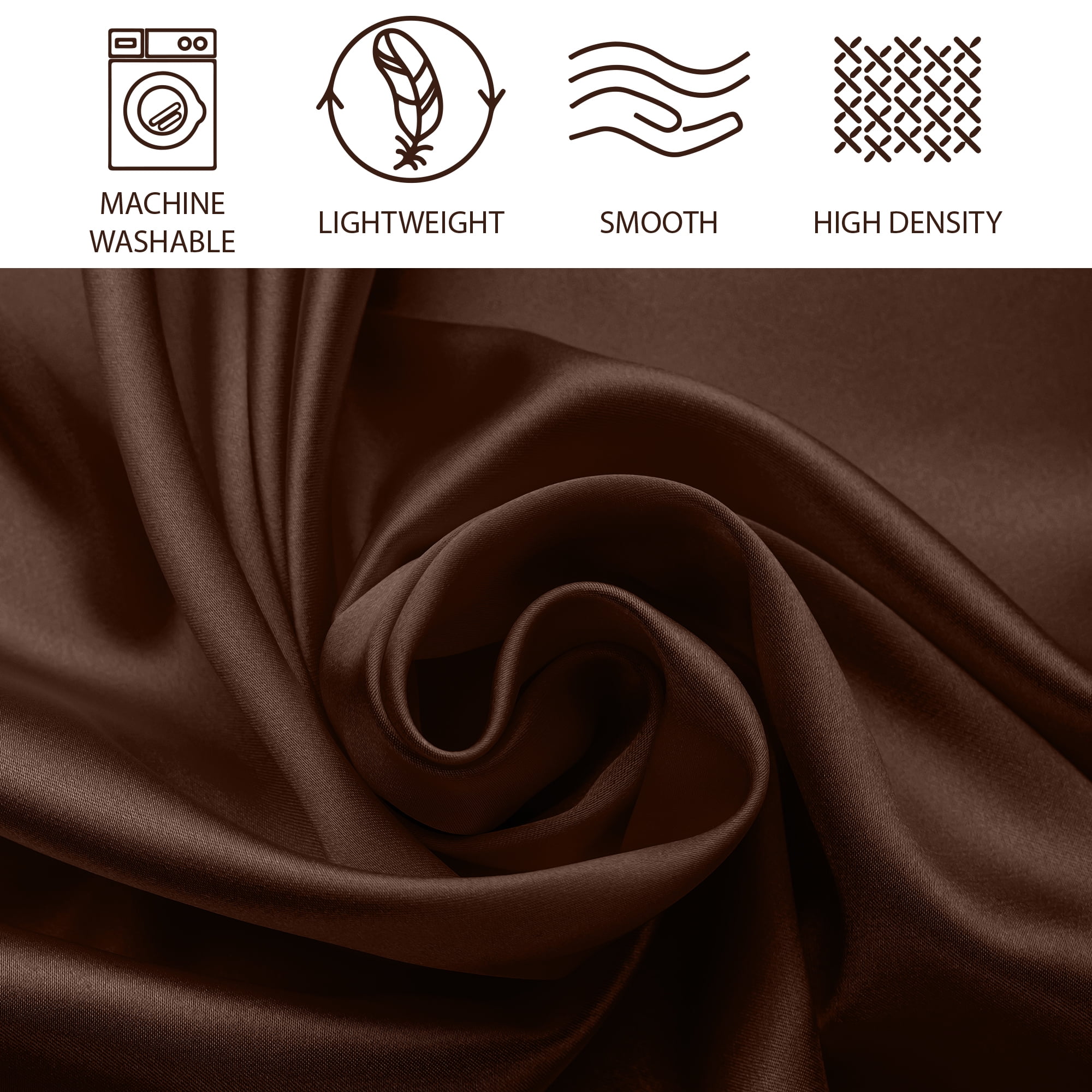 Luxury Home 4-Piece 90 GSM Winter Brown Solid Print Polyester Bed Sheet Sets, Queen – Hypoallergenic