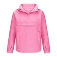 thumbnail image 3 of Quilted Jackets for Women Comdrip Women's Quilted Down Stand Up Collar Jacket Oversized Long Sleeve Headless Coat Winter Warm Lightweight Coat with Pocket Women's Down Jackets & Parkas Hot Pink M, 3 of 3
