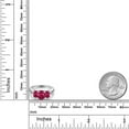 thumbnail image 6 of Gem Stone King 925 Sterling Silver Red Ruby Filigree Style 3 Stone Ring for Women (2.80 Cttw, Oval 8X6MM and 6X4MM) (Size 8), 6 of 6