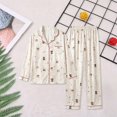 thumbnail image 5 of WHEANG Women's Pajama Sets Long Sleeve Top & Long Pants 2 Piece Loungewear Soft Casual Sleepwear PJ Sets for Women Relaxed Fit Nightwear for Home Sleeping Daily Wear Size M, 5 of 5