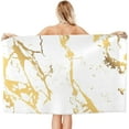 thumbnail image 2 of Gold Marble Large Beach Towel - Plush Thick Cotton Pool Towel, Adult Beach Towels, 2 of 16