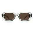 thumbnail image 5 of Womens Luxe Mod Fashion Rectangle Beveled Thick Plastic Sunglasses Grey - Brown, 5 of 8