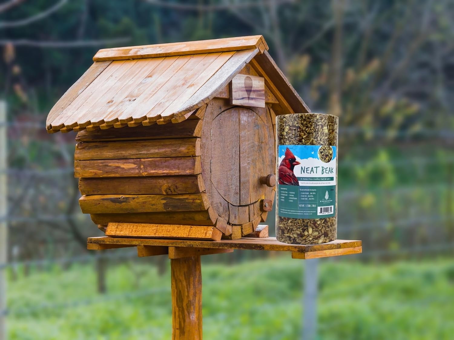 Evergreen Farm and Garden Bird Seed Cylinders - (4 Small Cylinders, Neat Beak)