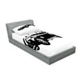 thumbnail image 2 of Ambesonne Vintage Fitted Sheet & Pillow Sham Set, Classic Car Silhouette, Twin, Black White, 2 of 2