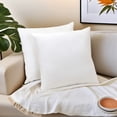 thumbnail image 2 of Unique Bargains Striped Throw Pillow Covers Pack of 2 White 18" x 18", 2 of 6