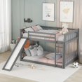 thumbnail image 3 of Tcbosik Modern Full over Full Bunk Bed with Slide and Ladder for Bedroom Living Room, Gray, 3 of 9