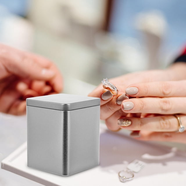 WRITWAA 3Ud Cajas De Hierro Plateadas Para Almacenamiento De Té Para Uso En Hogar Tienda O Regalos