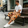 thumbnail image 5 of LTTVQM Camouflage 3/4 Length Cargo Pants for Men 2026 Gentle Pastel Topo Camo Big Cargo Pockets Outdoor Hiking Capri Shorts Orange 3XL, 5 of 7