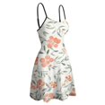 thumbnail image 4 of Peach Watercolor Floral Pattern Design Sweet Elegant Slip Dress Women Korean Kawaii Dress, 4 of 6