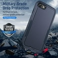 thumbnail image 6 of Heavy Duty Phone Case Designed for Apple iPhone SE,8,7 Case with 1Pc Tempered Glass Screen Protector, Shockproof Dropproof Anti-Scratch Phone Case Cover for Apple iPhone SE,8,7,Blue, 6 of 6