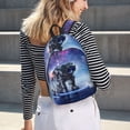 thumbnail image 5 of Yiaed Astronauts Start Running Print Print Laptop Backpack Travel Canvas Backpack Vintage Aesthetic Backpack for School Knapsack Backpack Backpack for School-Medium, 5 of 5