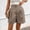 Coffee, variant on Women's Elastic Waist Wide Leg Shorts Ruffled Solid Work Shorts With Pockets Women Shorts Bronze M