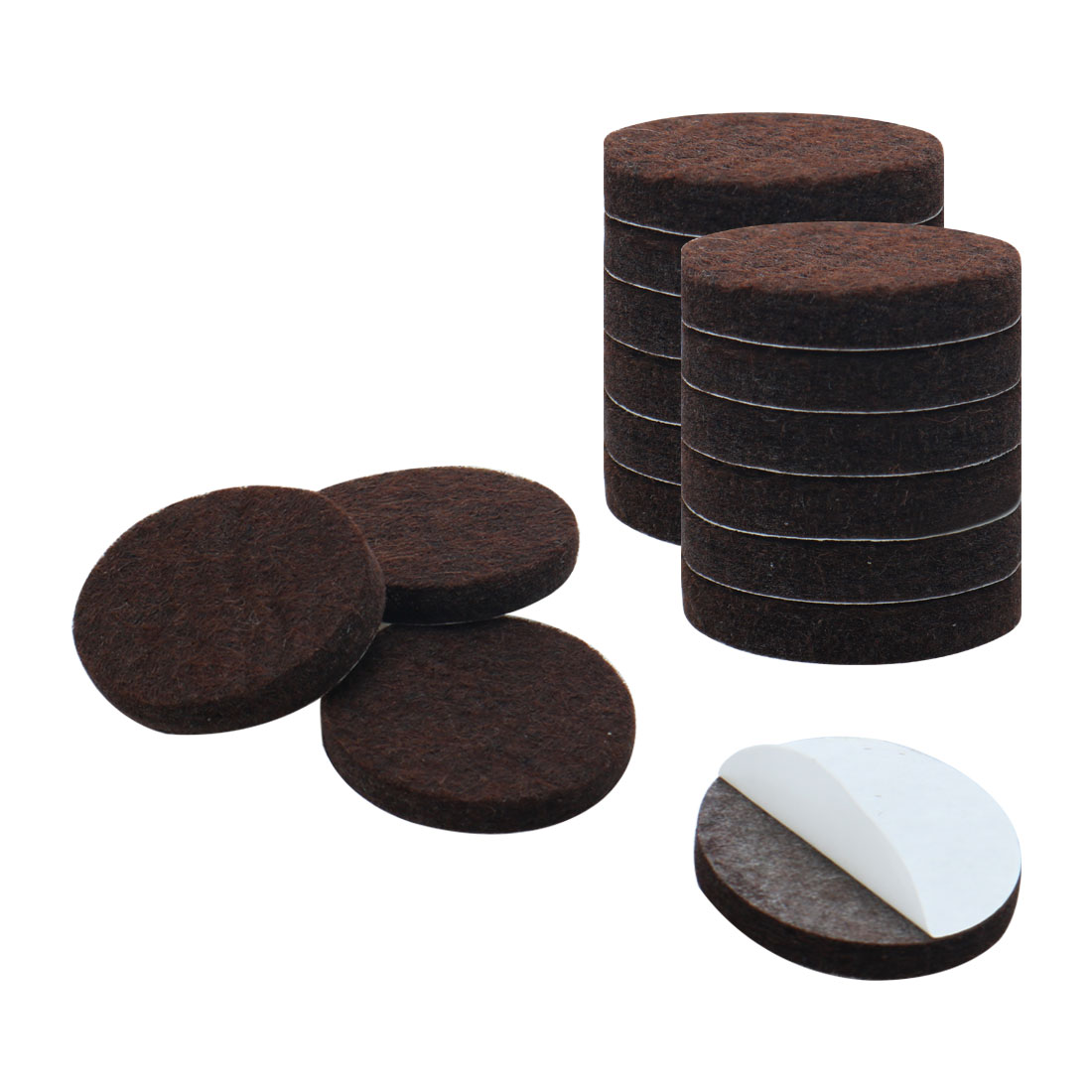 Uxcell 1 1/4" Selfstick Round Nonslip Felt Pads Floors Protect Brown