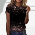thumbnail image 2 of TSADFHJI Chandails pour Femmes en Coton Mode Décontractée pour Femmes Dégradé à Paillettes Imprimé Col Rond T-Shirt Ample, 2 of 5