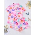 thumbnail image 4 of ATAIKU S-XXL Valentine's Day Womens Pajamas Set Love Heart Short Sleeve Button Down Sleepwear Top and Shorts 2 Piece Pjs, 4 of 10