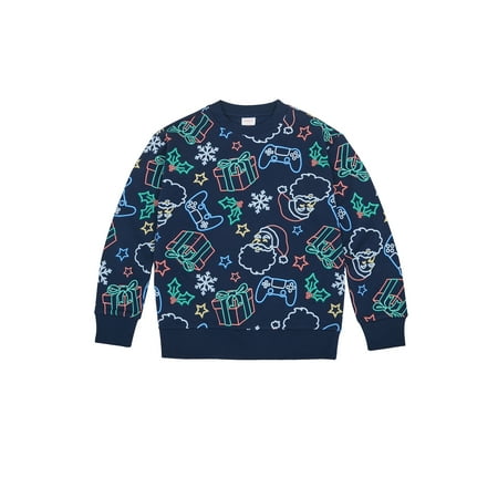 Holiday Time Boys Christmas Sweatshirt, Sizes 4-18 & Plus