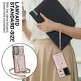 thumbnail image 2 of Crossbody Strap Wallet Case for Samsung Galaxy Note 20 Ultra with Wrist Strap, 360° Rotating Ring Kickstand & Card Holder PU Leather Purse Magnetic Snap Zipper Case Cover for Note 20 Ultra, Rosegold, 2 of 9