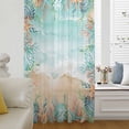 thumbnail image 5 of Ocean Coastal Sheer Curtains 54 Inches Long, Summer Nautical Beach Coral Starfish Light Filering Curtains, Breathable Simi Curtain Privacy Drapes for Kitchen Bathroom Small Window Treatment, 5 of 9
