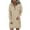 Beige, variant on Women's Casual Hooded Sweatshirt Dress Long Sleeve Button Front Pullover Lightweight Tunic Top