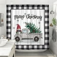 thumbnail image 3 of Newhomestyle Christmas Shower Curtains for Bathroom Buffalo Plaid Truck Holiday Shower Curtains Farmhouse Christmas Bathroom Decor Polyester 72x 72 Inches, 3 of 7