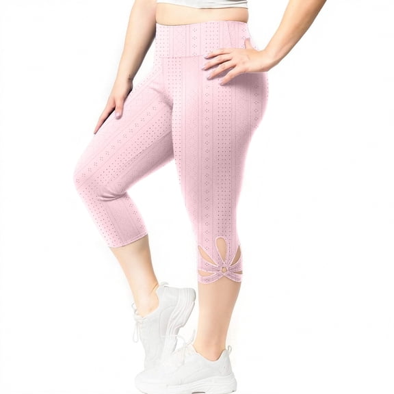 Drovellove Women's Plus Size Casual Capri Leggings with Elastic Waist - Soft Stretch Pull On Pants for Work, Weekend Errands, or a Night Out