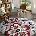 thumbnail image 6 of World Rug Gallery Modern Floral Design Red 6'6" Round Rug, 6 of 7