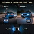 thumbnail image 4 of REDTIGER A8 Dash Cam Front and Rear, with AI-Powered Driver Assistance, 3.18" IPS Touch Screen 4K Car Camera,include 64GB Card, Built-in GPS, Super Night Vision, 24H Parking Monitor, G-Sensor, 4 of 12